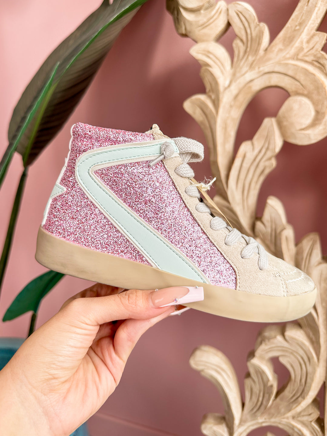 Shu Shop - Rooney Pink Glitter Sneakers [Toddlers & Kids]