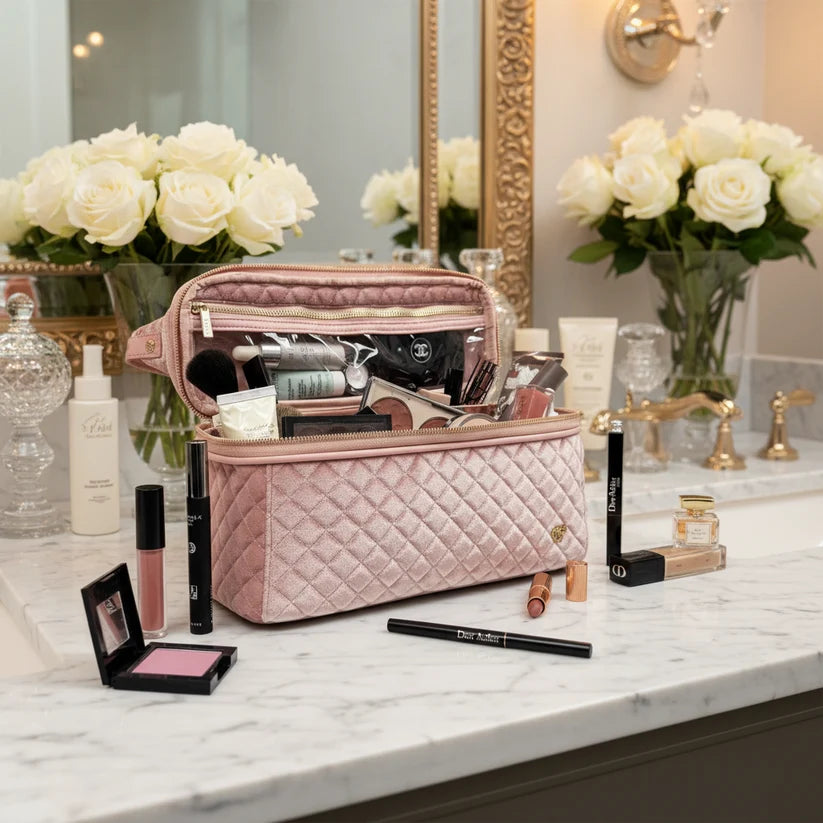 PurseN - Blush Velvet Stylist Travel Bag [Pre-Order]