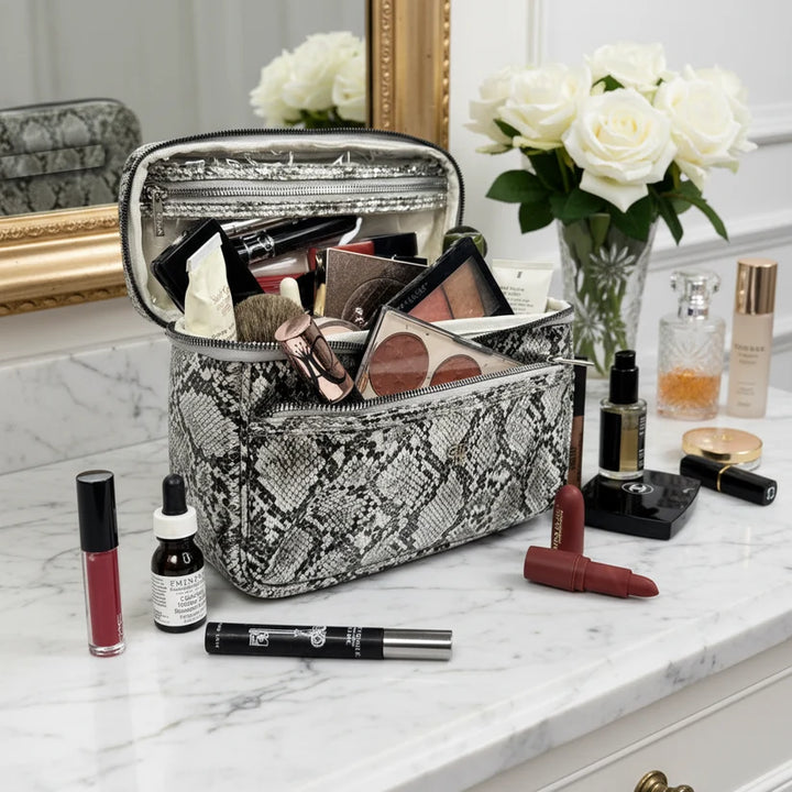 PurseN - Silver Python Classic Train Case [Pre-Order]