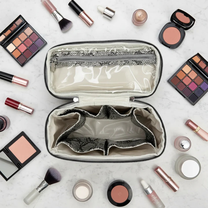 PurseN - Silver Python Classic Train Case [Pre-Order]