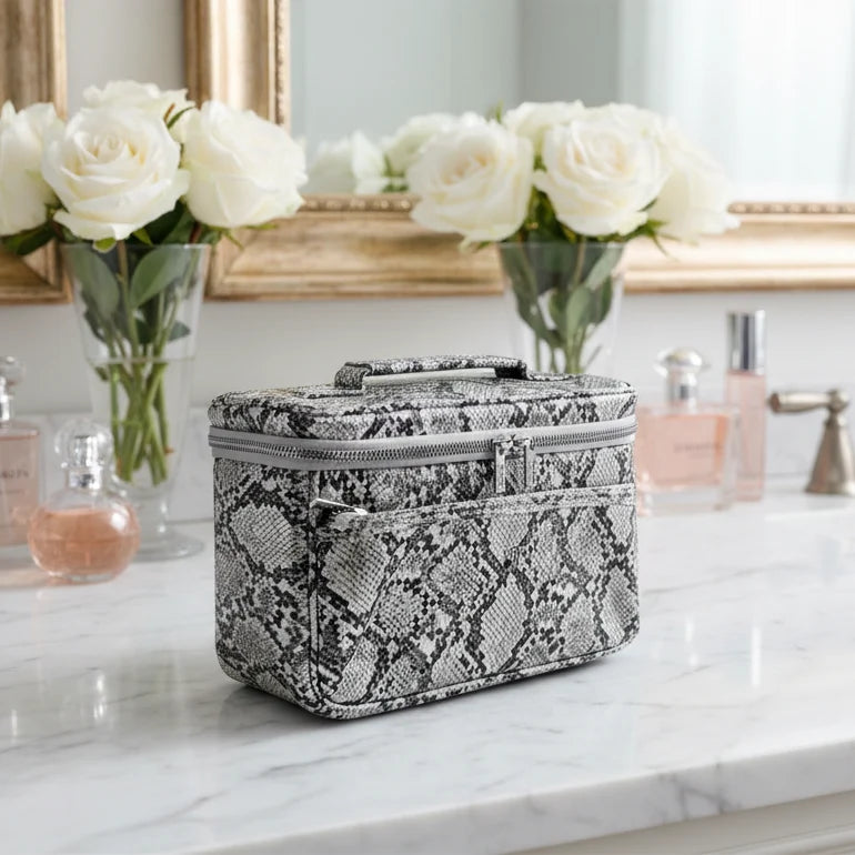 PurseN - Silver Python Classic Train Case [Pre-Order]