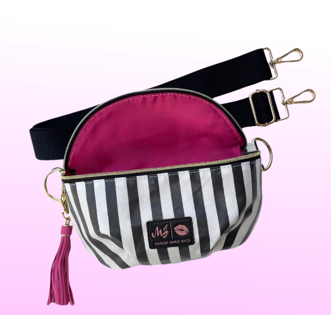 Makeup Junkie Bags - Glam Stripe Sidekick [Pre-Order]