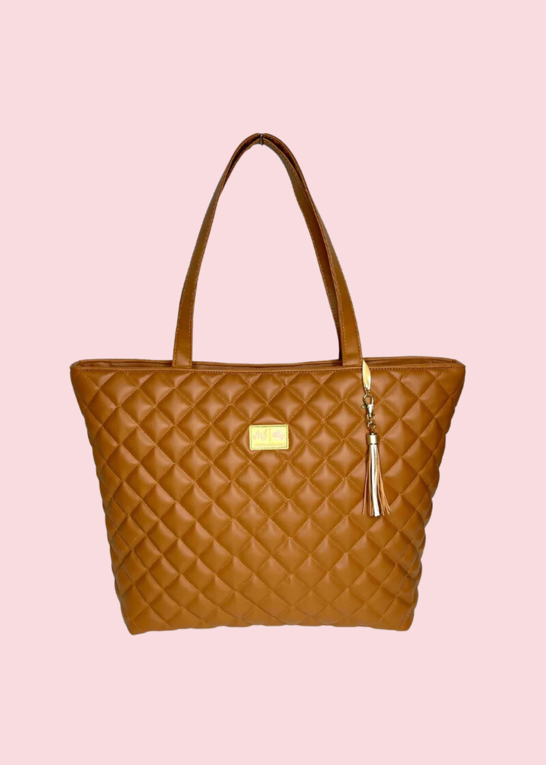 Makeup Junkie Bags - Luxe Cognac Quilted Tote [Pre-Order]