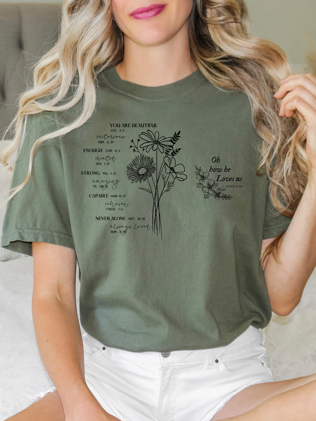 Glamfox - You Are Beautiful Worthy Capable Graphic Tee