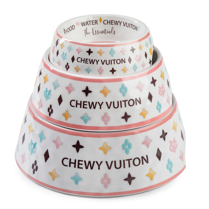 White Chewy V Dog Bowl