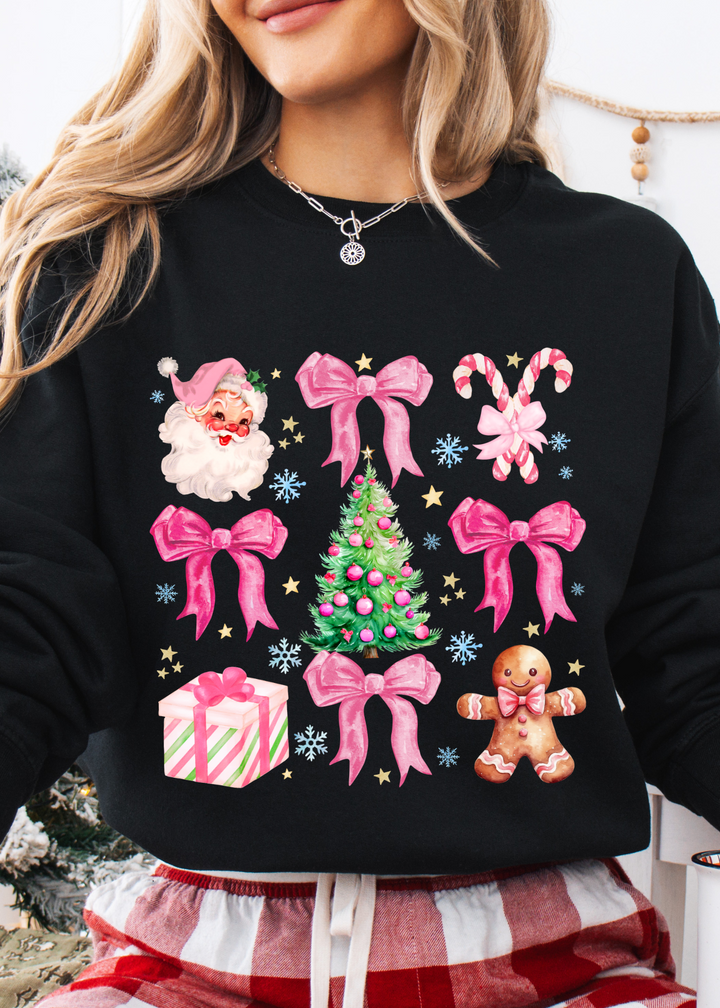 Glamfox  - Holiday Pink Graphic Crewneck