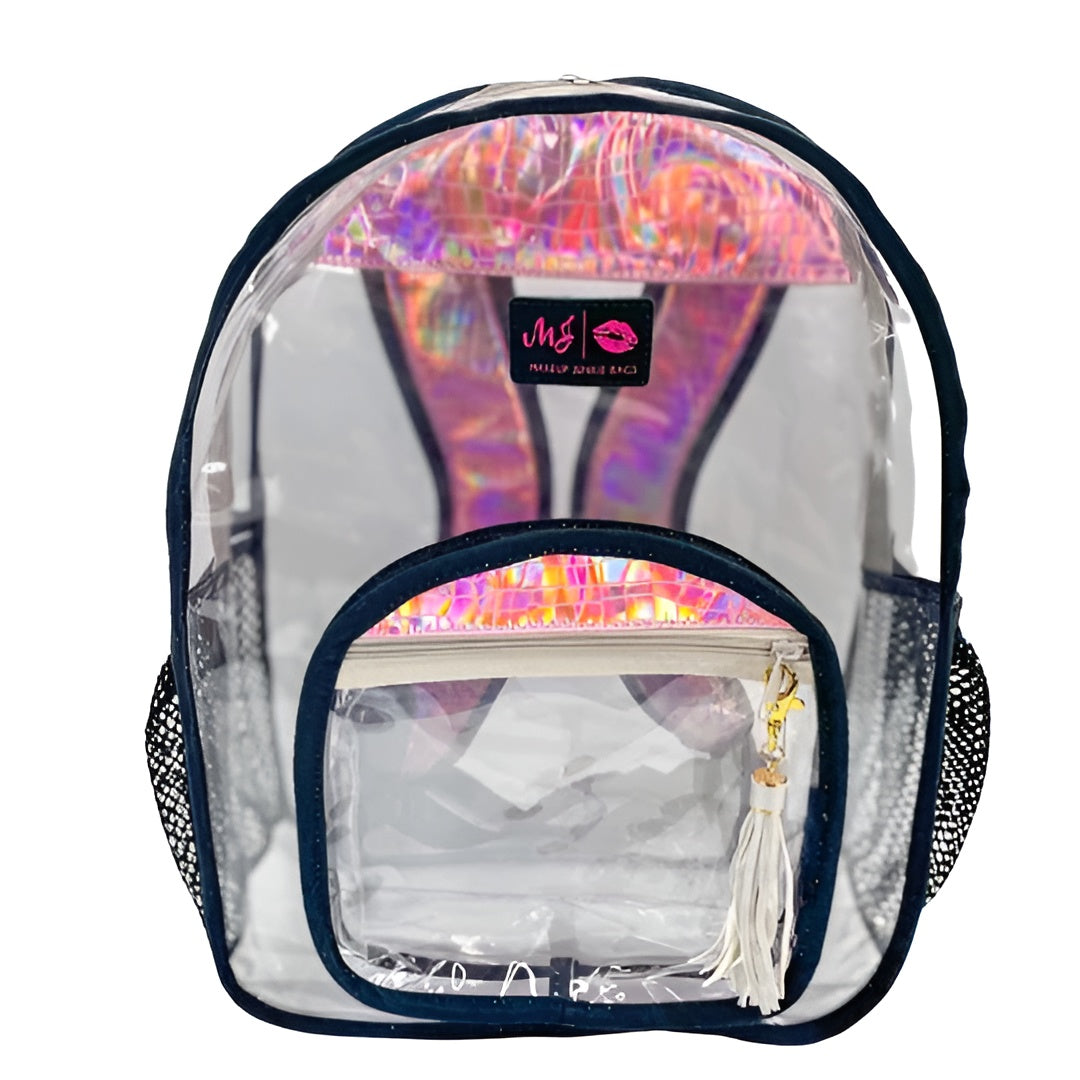Makeup Junkie Bags -  In the Clear Pink Opalescent Backpack [Pre-Order]