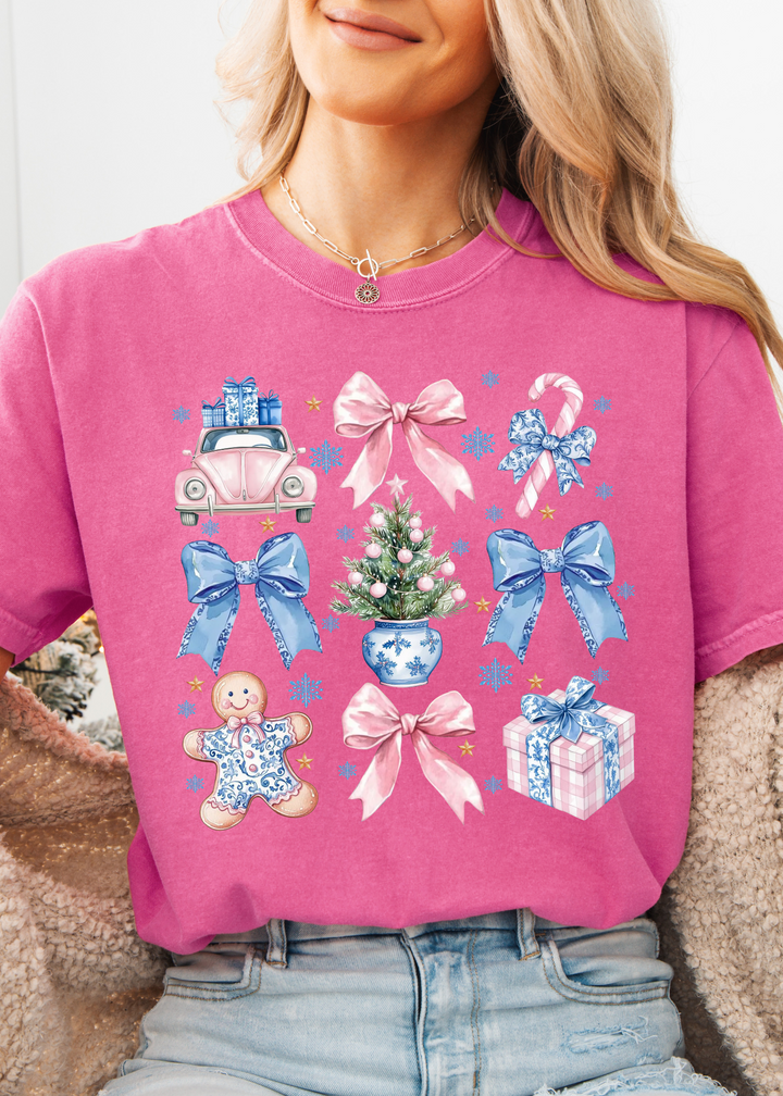 Glamfox  - Blue Christmas Graphic Tee