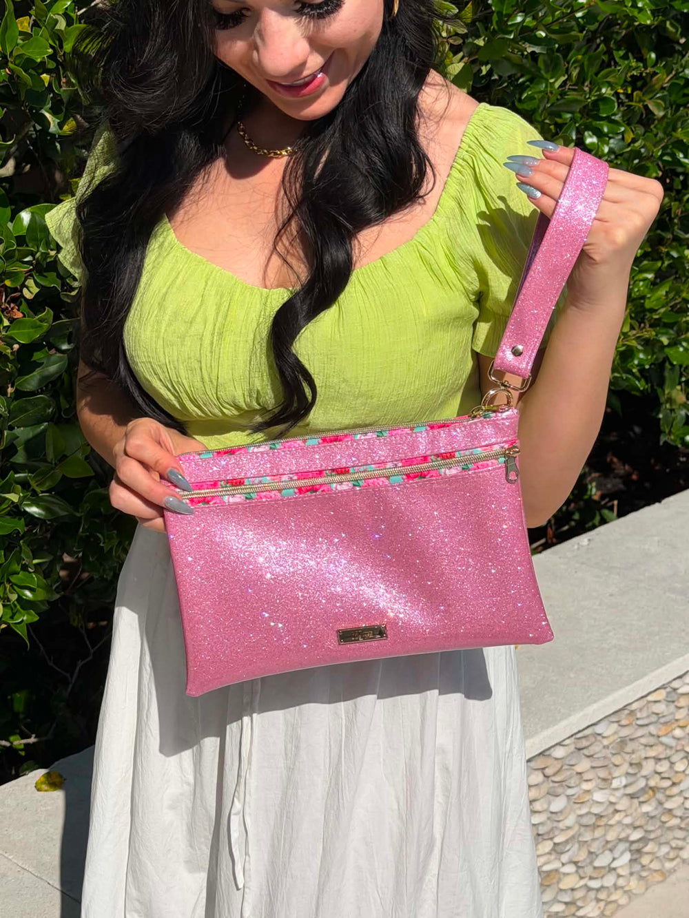 Makeup Junkie Bags - Bubble Gum Floral Demi Luxe Clutch [Ready to Ship]