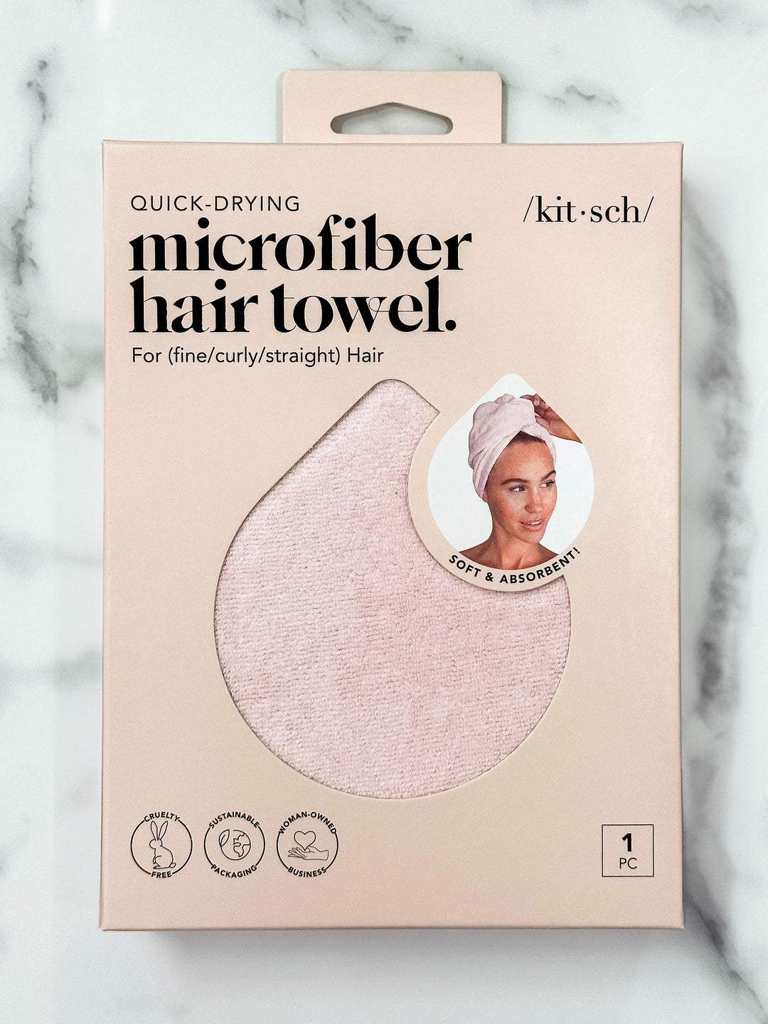 Kitsh - Quick Dry Hair Towel - Blush