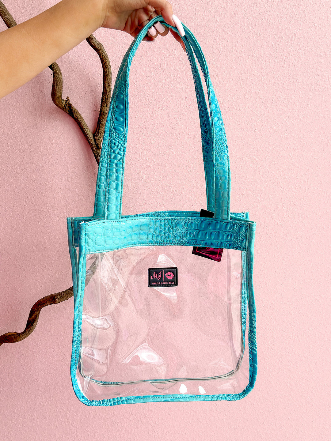 Makeup Junkie Bags - In the Clear Tiffany Bubble Gator Tote Mini [Ready to Ship]