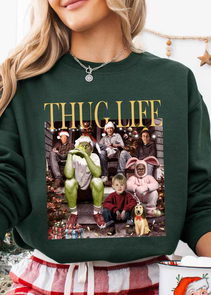 Glamfox  - Holiday Thug Life Graphic Crewneck