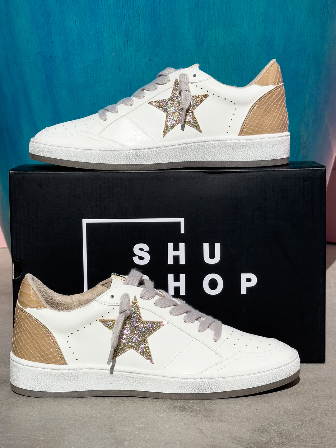 Shu Shop - Paz Taupe Snake Low Top Sneakers