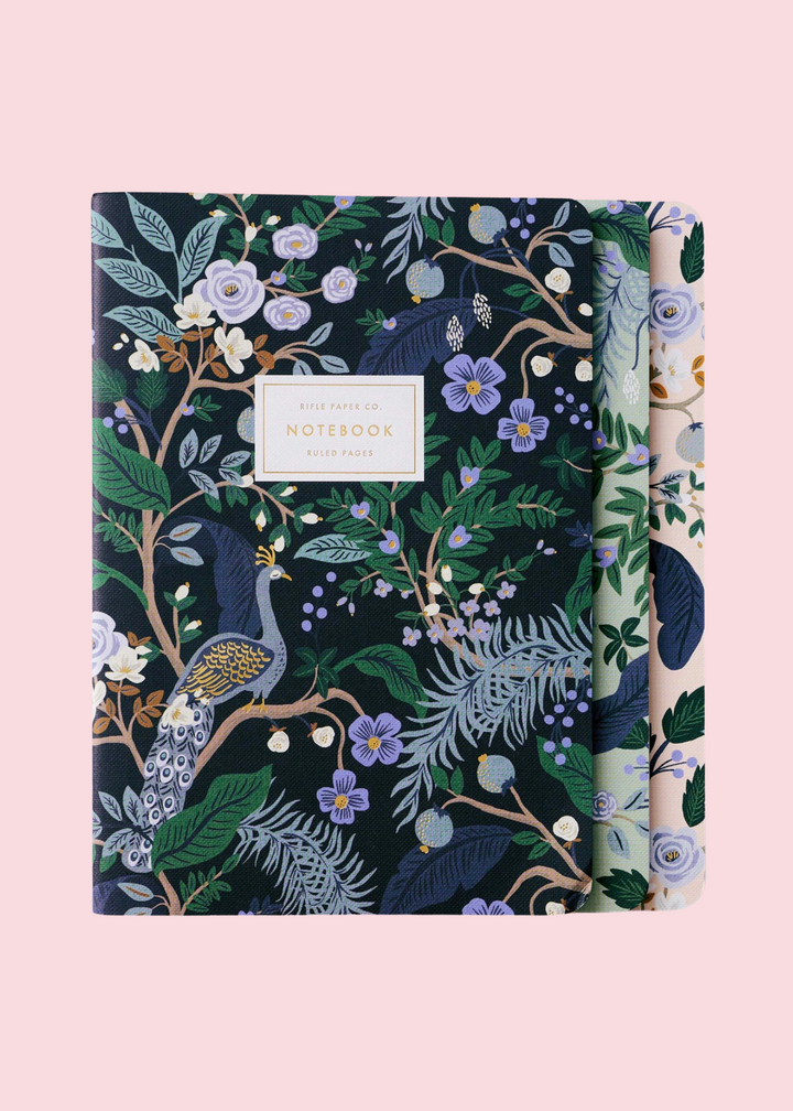 Rifle Paper Co. - Assorted Set of 3 Peacock Notebooks