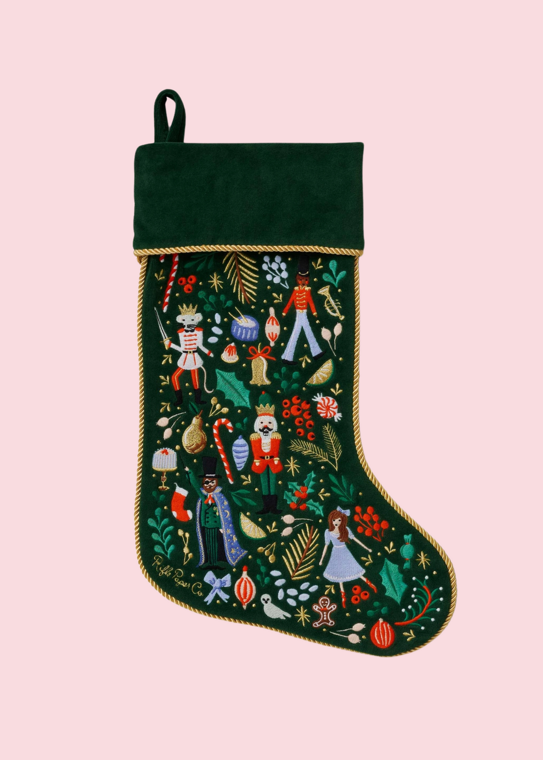 Rifle Paper Co. - Nutcracker Embroidered Stocking