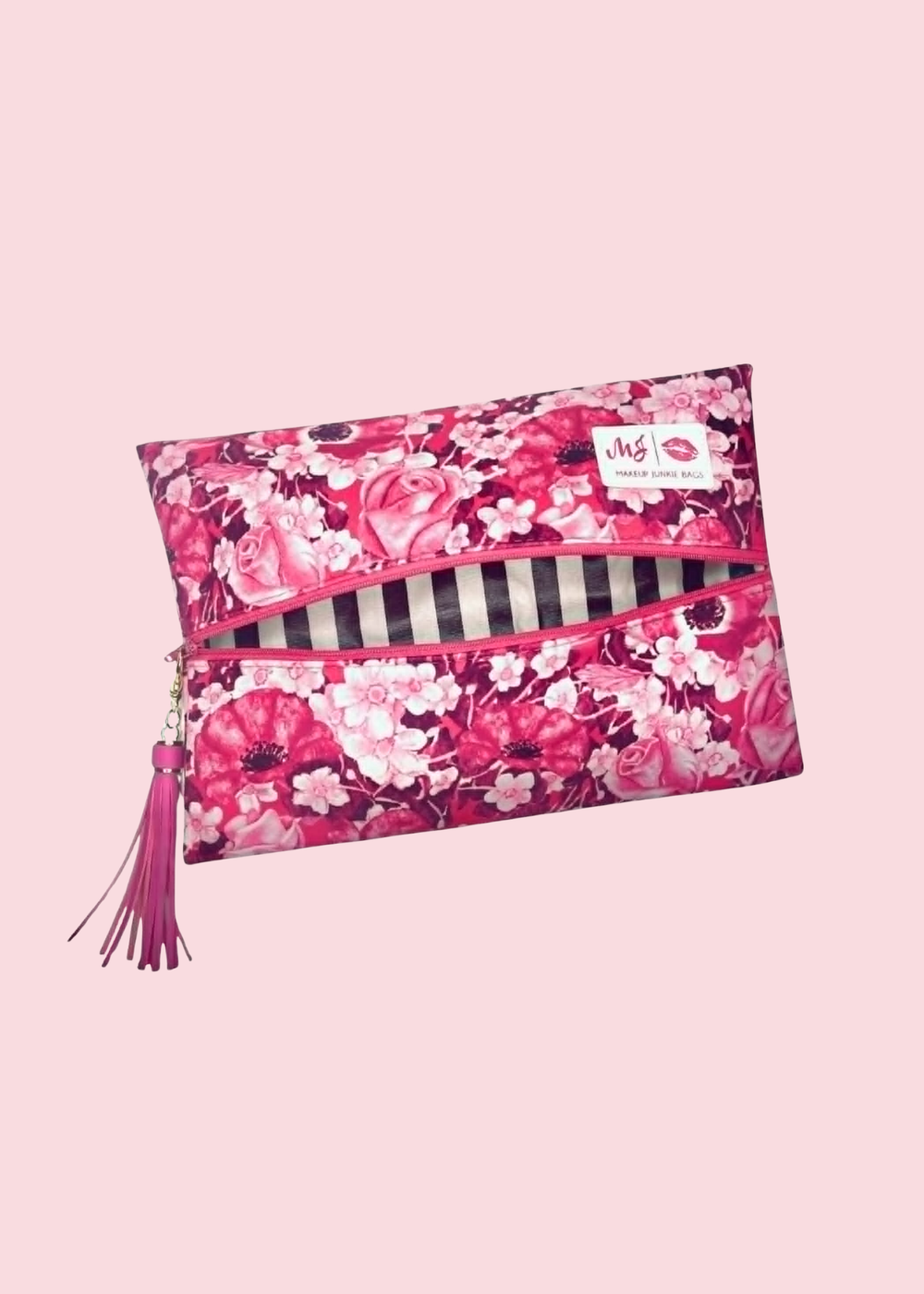 Makeup Junkie Bags - Petals & Pinstripes Travel Bags [Pre-Order]