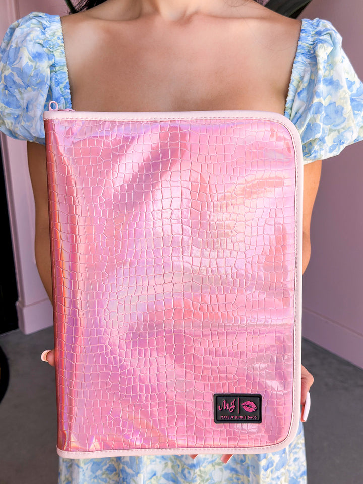 Makeup Junkie Bags - Pink Holographic Padfolio [Ready to Ship] Glamfox Exclusive
