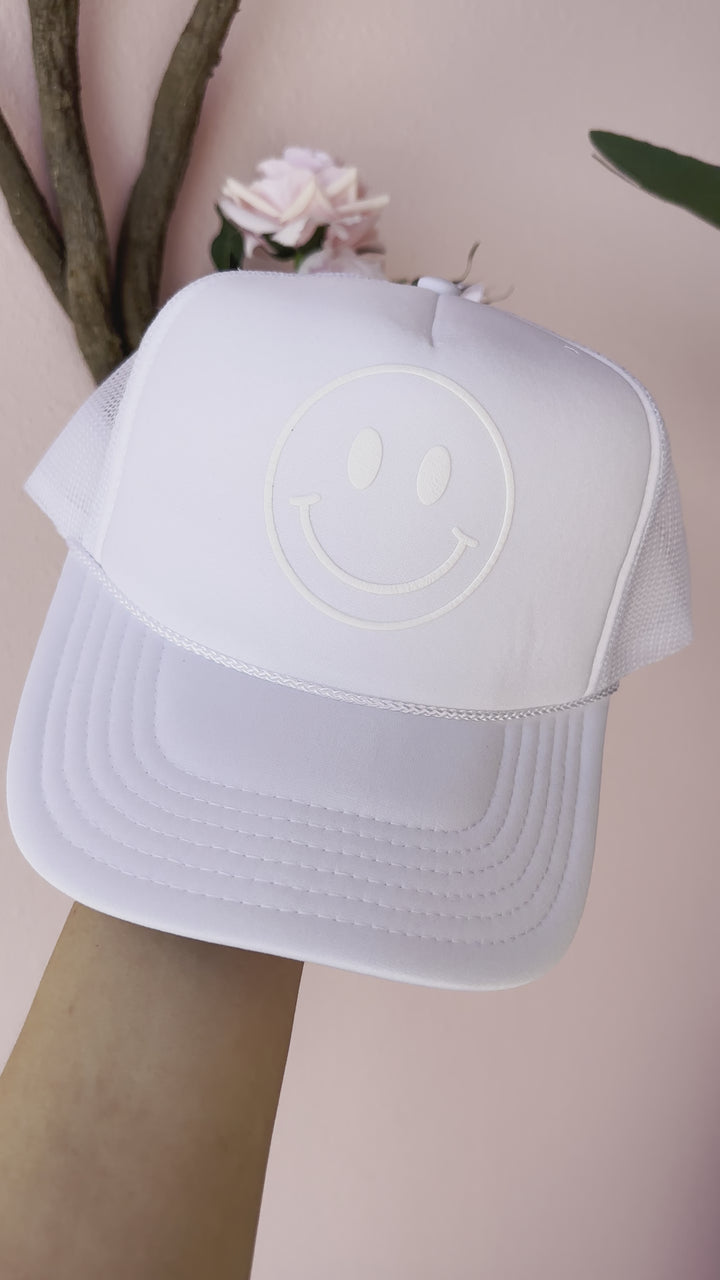 Glamfox - Happy Face White Trucker Hat