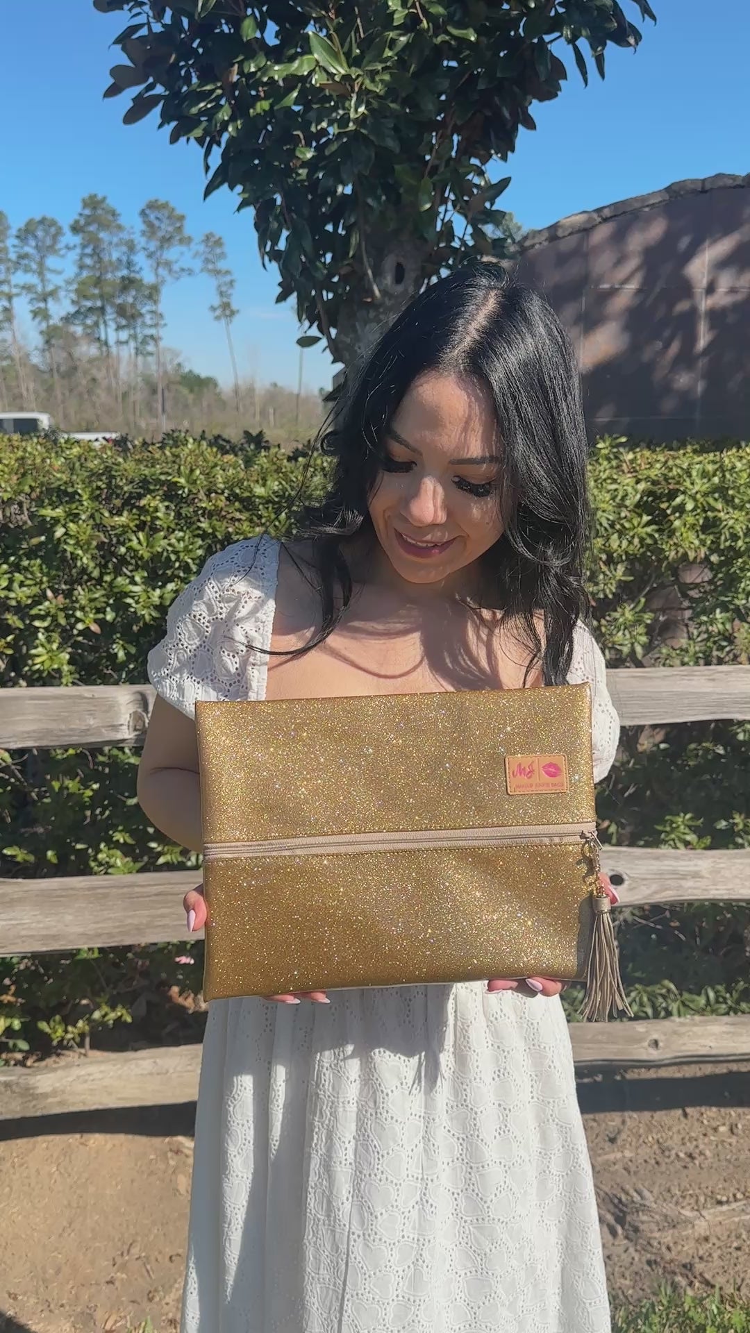 Makeup Junkie Bags - Gold Stardust Glitter Travel Bags [Pre-Order]