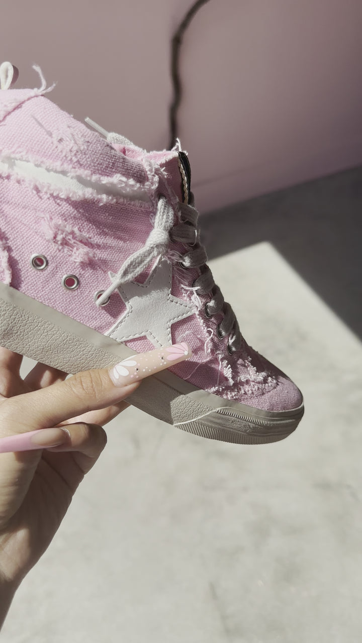 Shu Shop- Pink Paulina Hi Top Sneakers