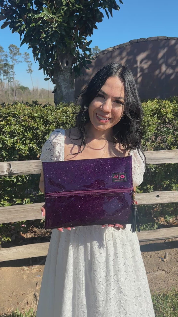 Makeup Junkie Bags - Royal Purple Stardust Glitter Travel Bags [Pre-Order]
