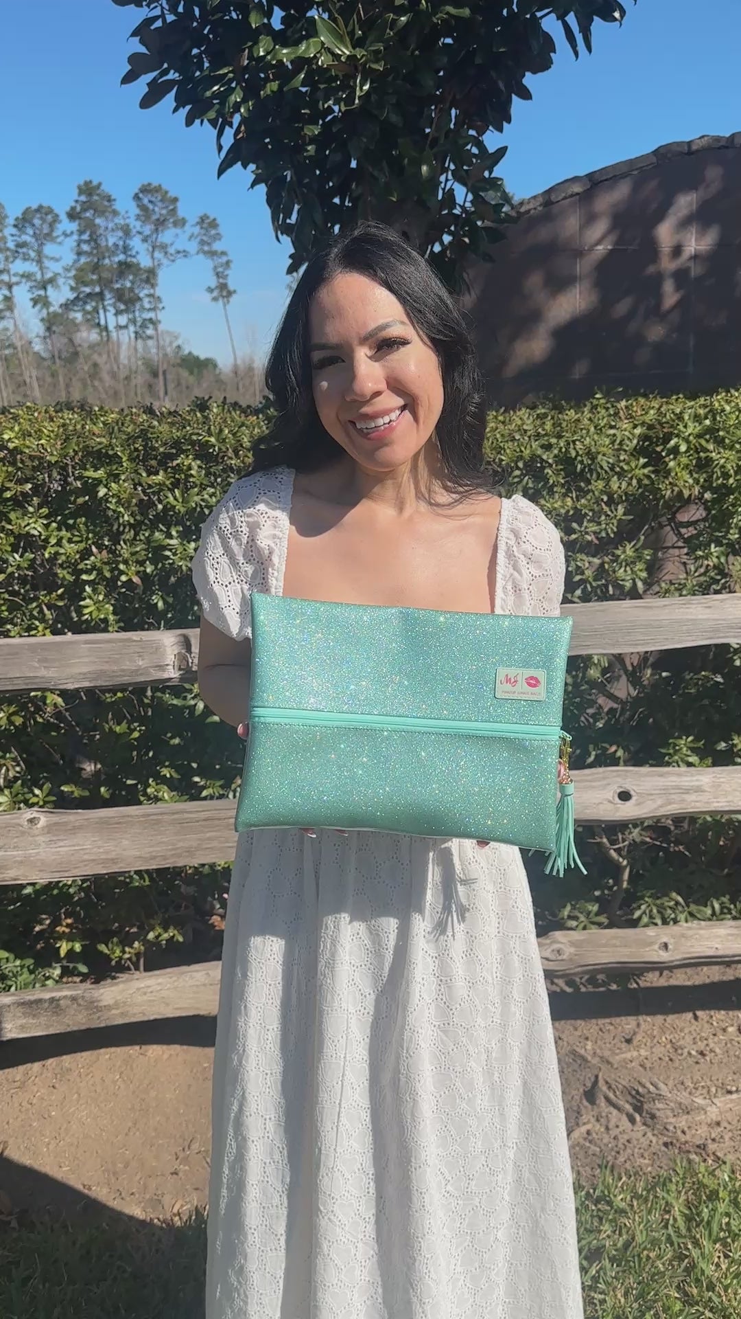 Makeup Junkie Bags - Mint Stardust Glitter Travel Bags [Pre-Order]