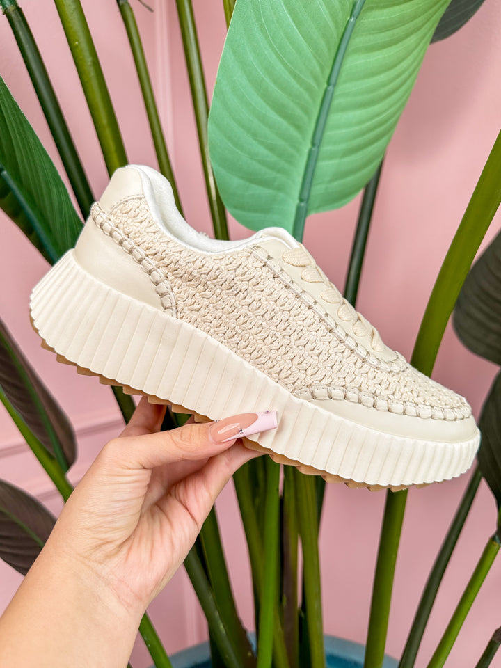 Shu Shop - Selina Bone Woven Platform Sneakers