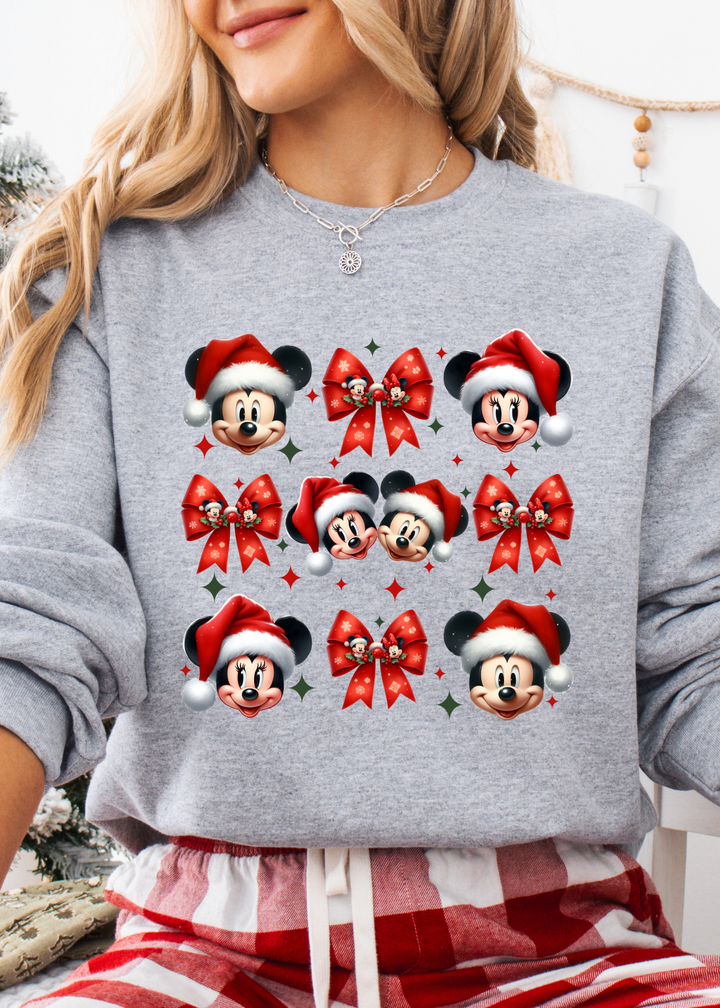 Glamfox  - Mouse Red Bow Graphic Crewneck