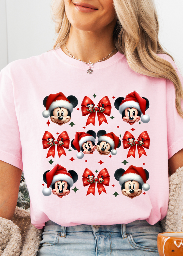 Glamfox  - Mouse Red Bow Graphic Tee