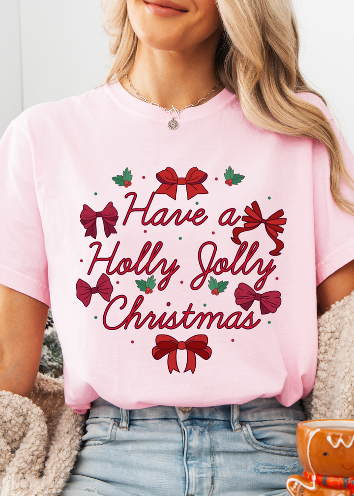 Glamfox  - Holly Jolly Christmas Graphic Tee