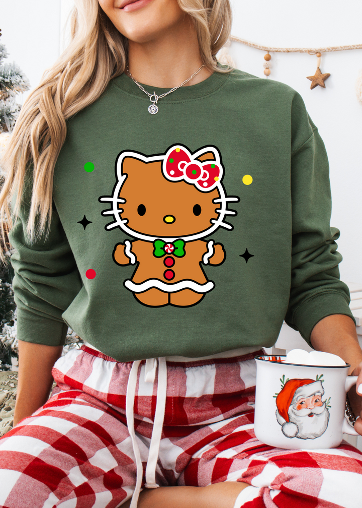 Glamfox  - Gingerbread Kat Graphic Crewneck