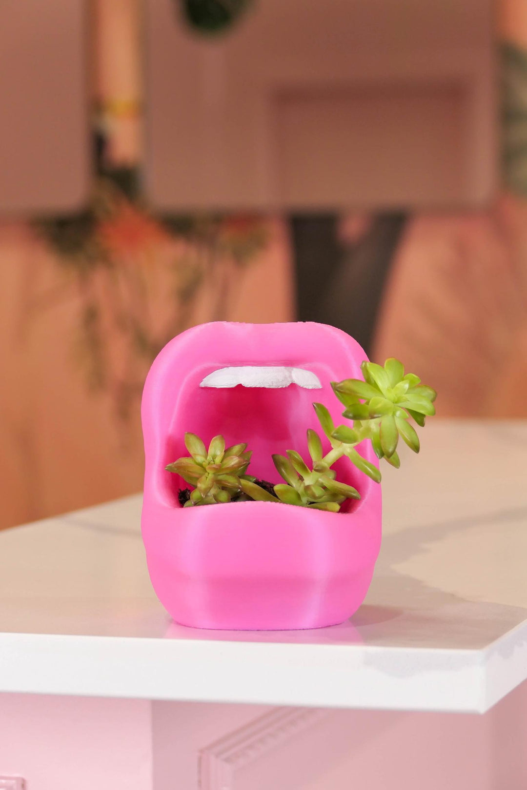 lips plant pot Peachy Pilea - 4 inch Vintage Lips Planter