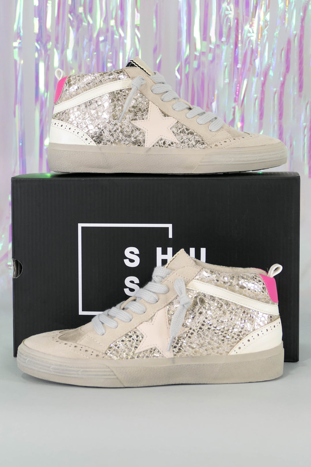 Shu Shop - Paulina Gold Snake Hi Top Sneaker