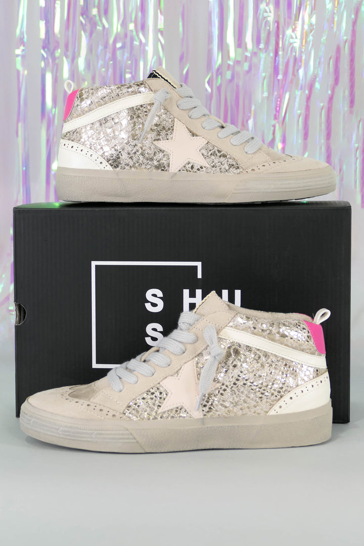 Shu Shop - Paulina Gold Snake Hi Top Sneaker