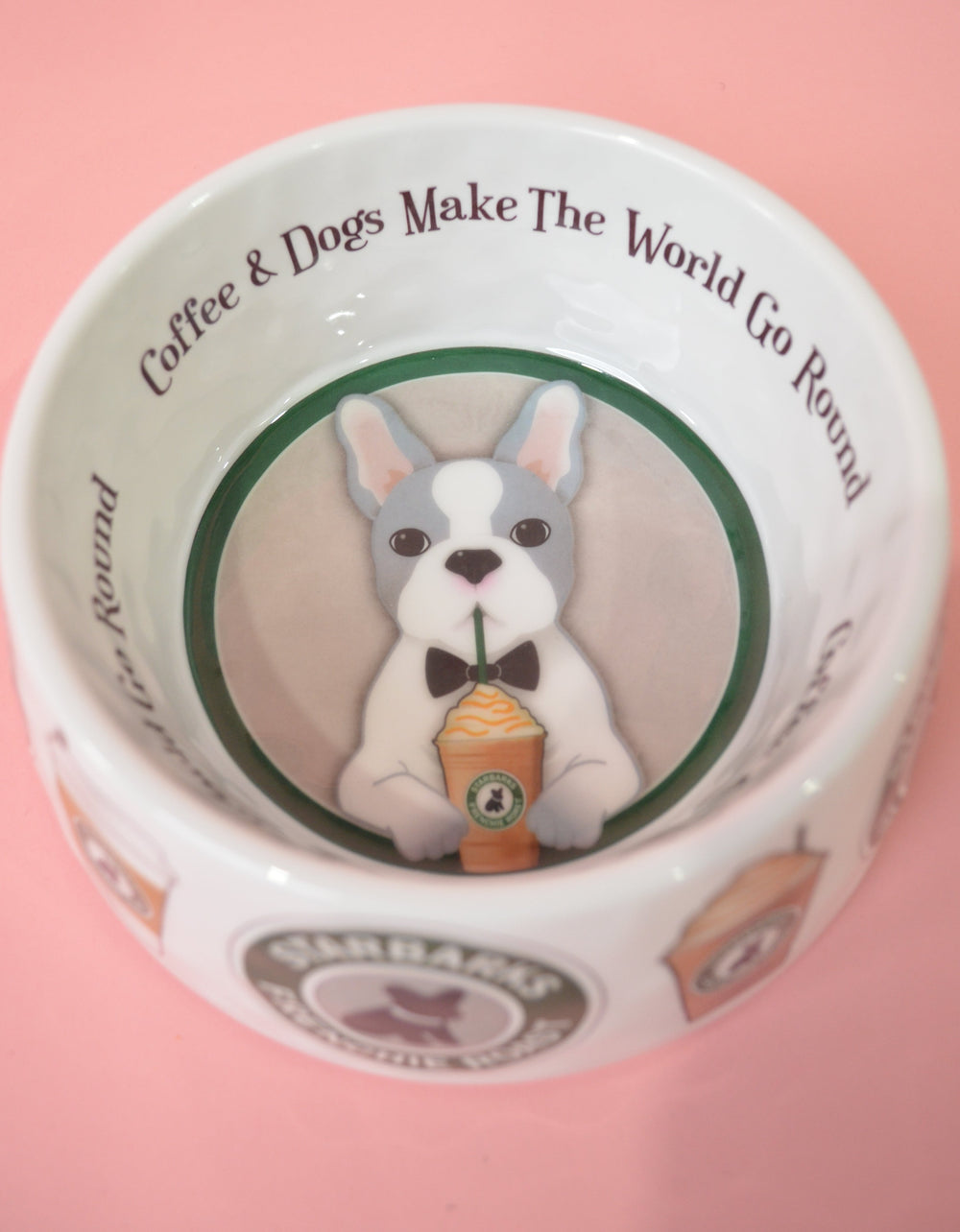 White Chewy Starbarks Dog Bowl