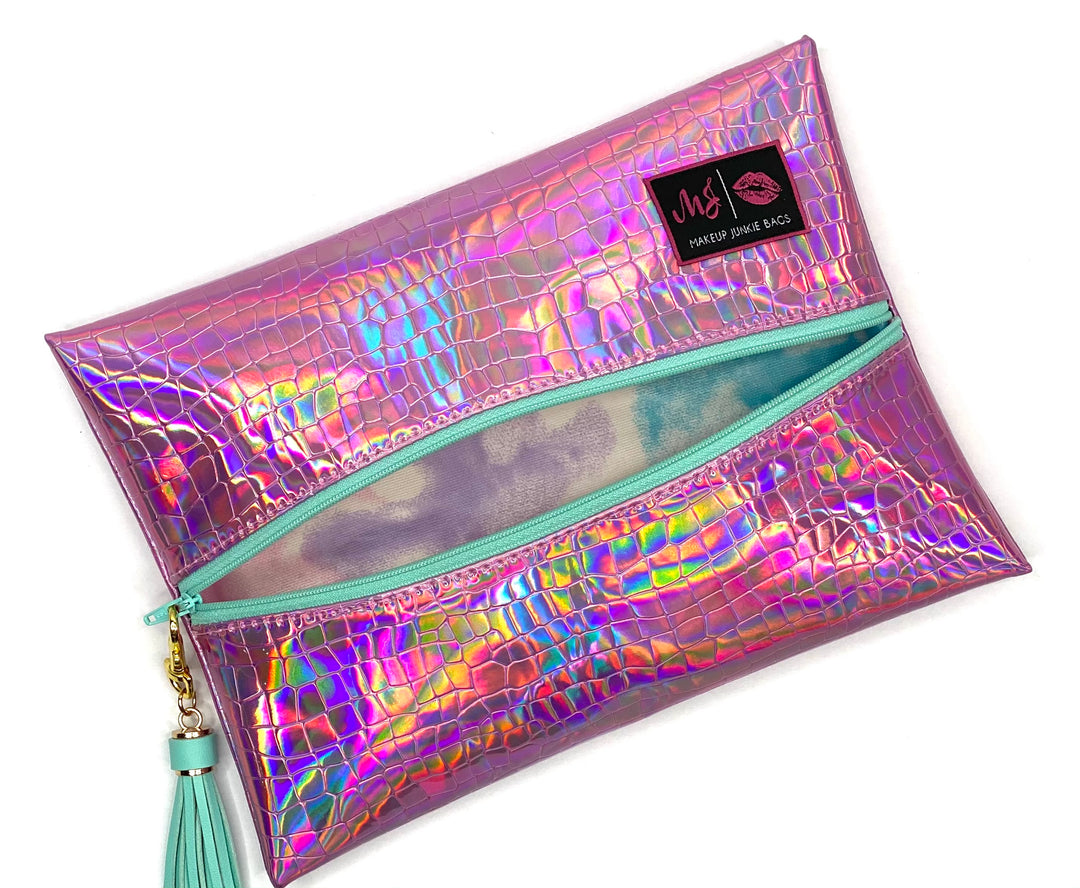 Makeup Junkie Bags - Holo Electric Hot Pink Dreamz [Pre-Order] - Glamfox Exclusive