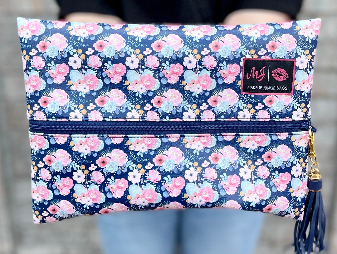 Makeup Junkie Bags - Fashion Floral Navy -Live Box [Pre-Order] - Glamfox Exclusive