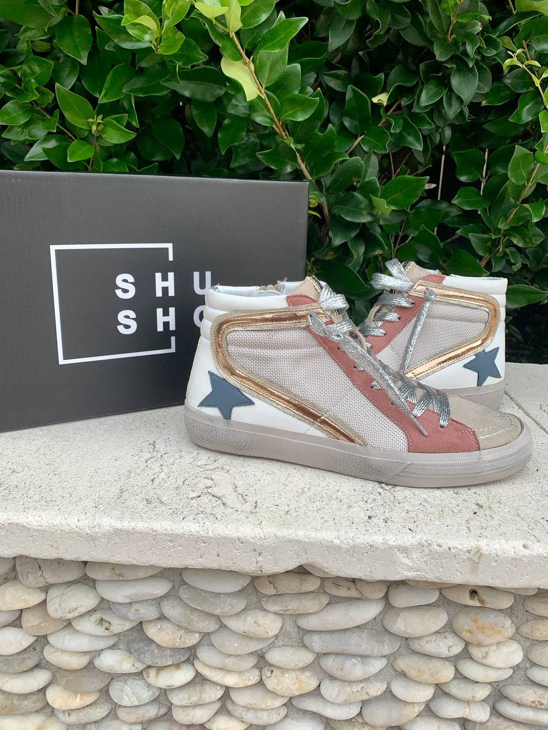 Shu Shop - Roxanne Mauve Hi Top Sneakers