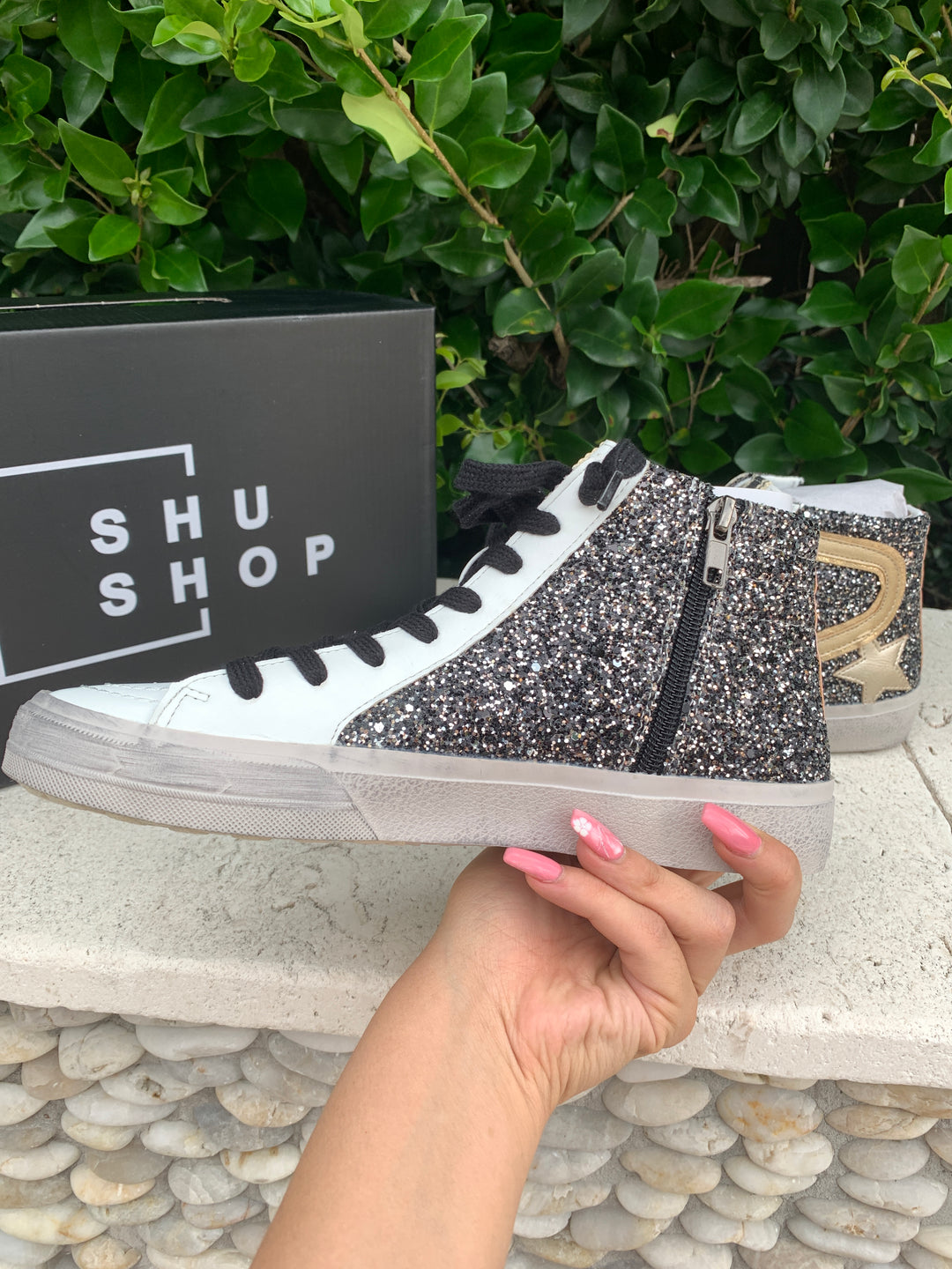Shushop Hightop Sparkle Sneakers at Leaf Boutique 8
