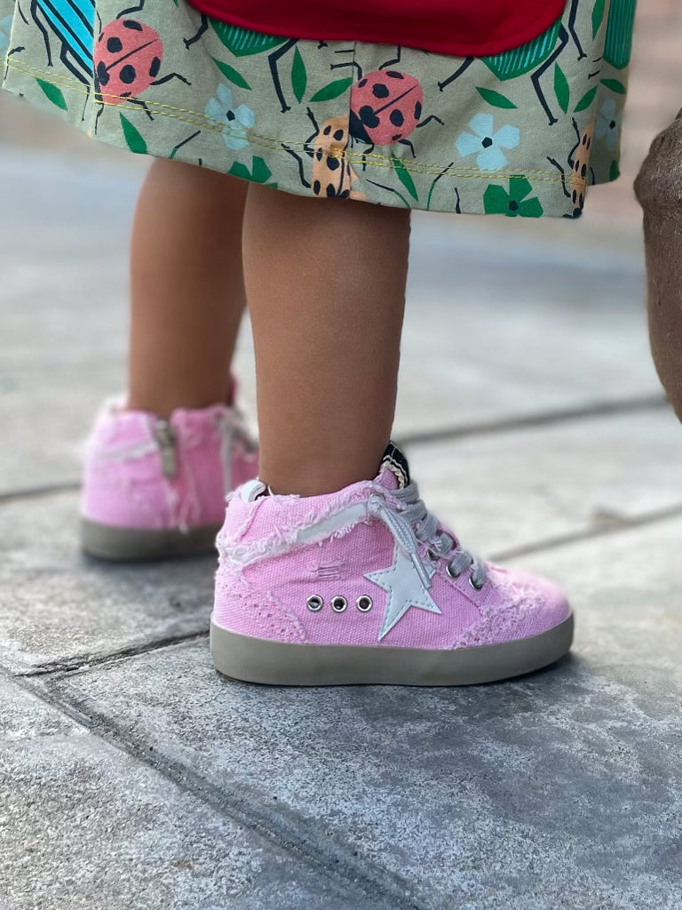 Shu Shop - Paulina Pink Canvas Sneakers [Toddler & Kids]