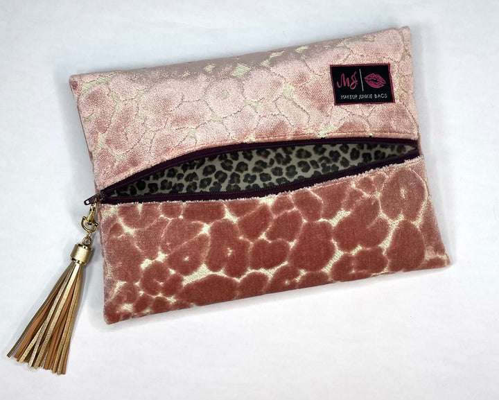 Makeup Junkie Bags Rose A'more Chocolate Zipper [Pre-Order] Glamfox Boutique