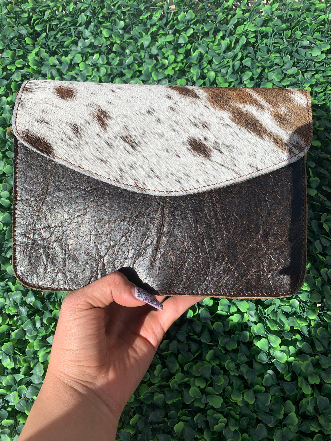 Genuine Leather - Cowhide Clutch or Crossbody Bag *Brown