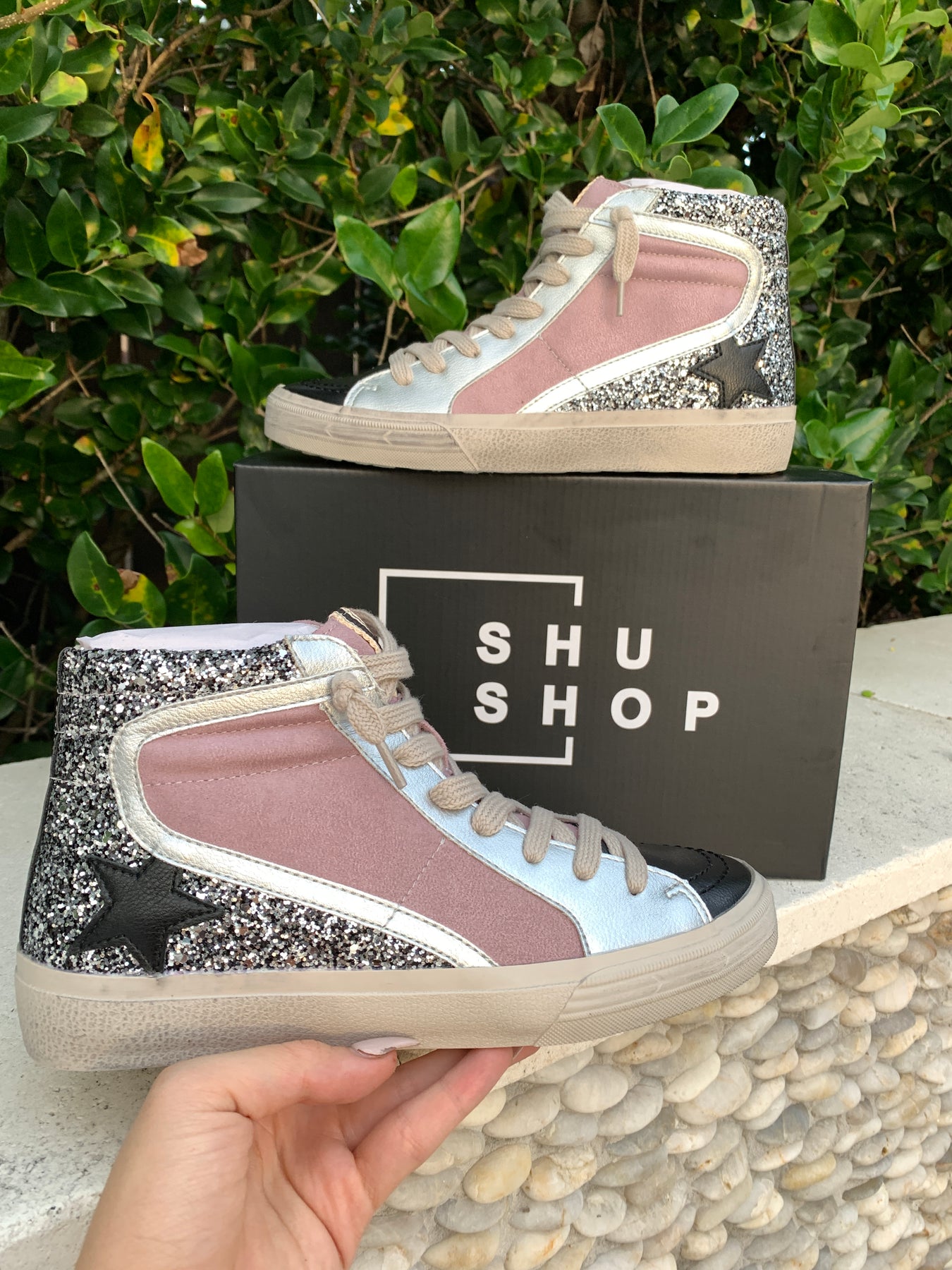 Shushop Hightop Sparkle Sneakers at Leaf Boutique 8