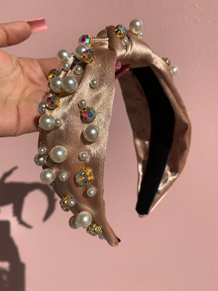 Pearl Jewel Headbands - Champange