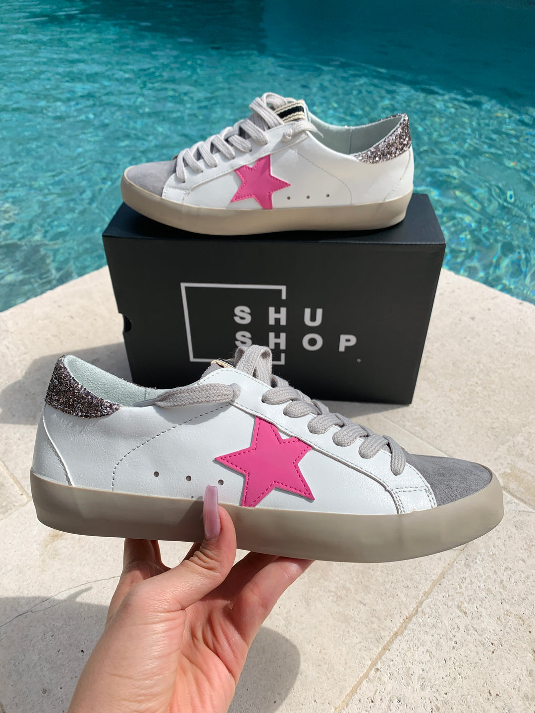 Shu Shop - Paris Pink Star Sneakers