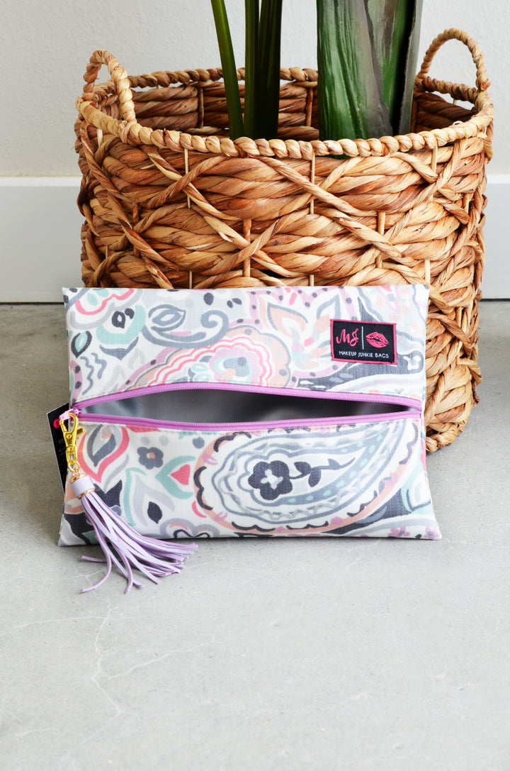 Makeup Junkie Bags - Lavender Paisley Custom [Ready to Ship]