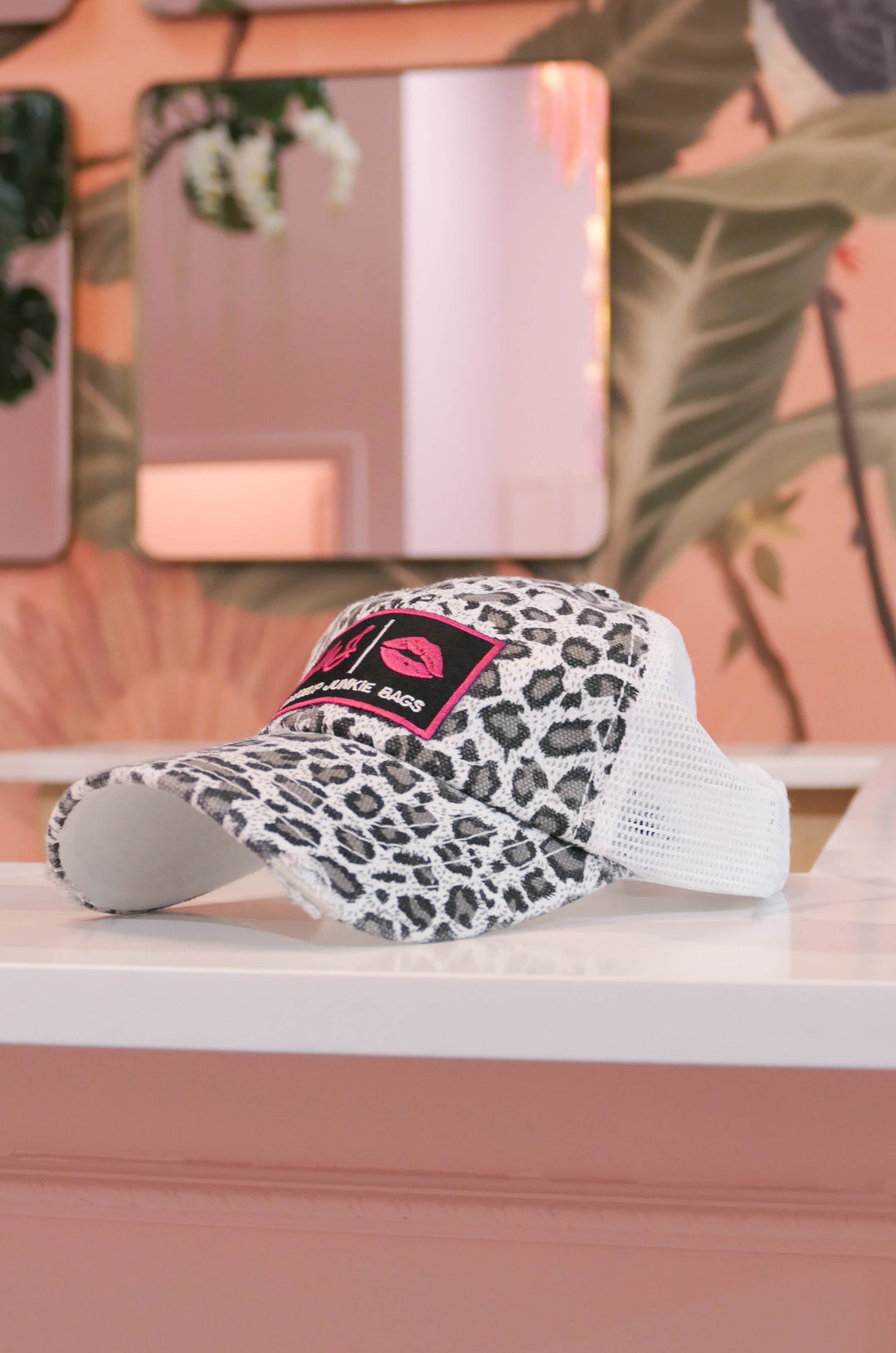 Makeup Junkie Bags - White Leopard Adjustable Hat