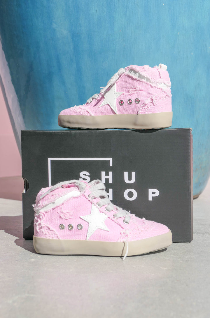 Shu Shop - Paulina Pink Canvas Sneakers [Toddler & Kids]